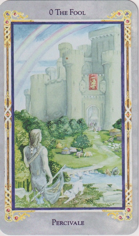 The Fool tarot card from Legend the Arthurian Tarot by Anna-Marie Ferguson